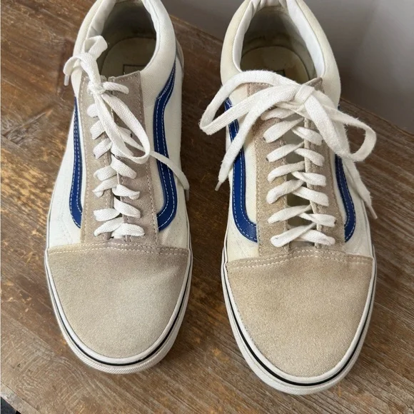 Vans | Shoes | Vans Old Sk Vintage Bluewhitebeige Suede Low  display picture 3